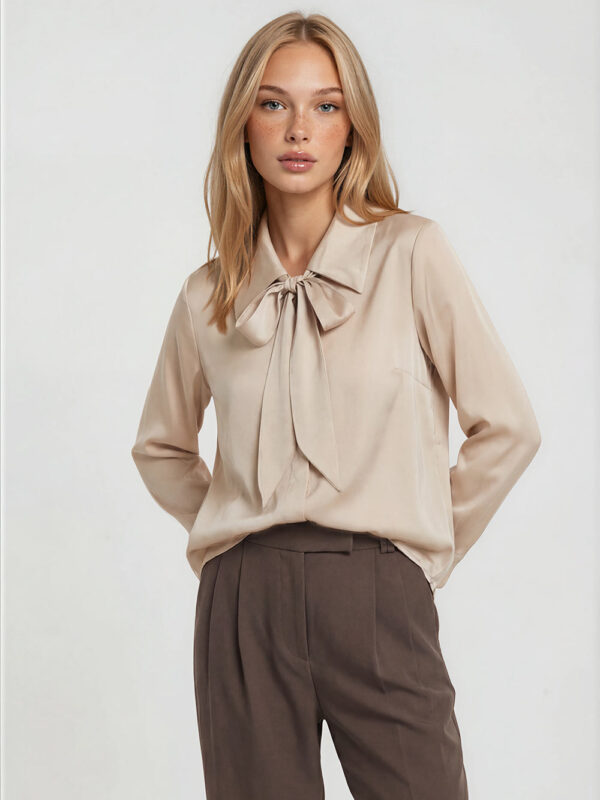 Colette Bow Blouse in Champagne