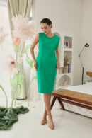 Karlotta Sleeveless Fitted Dress in Green