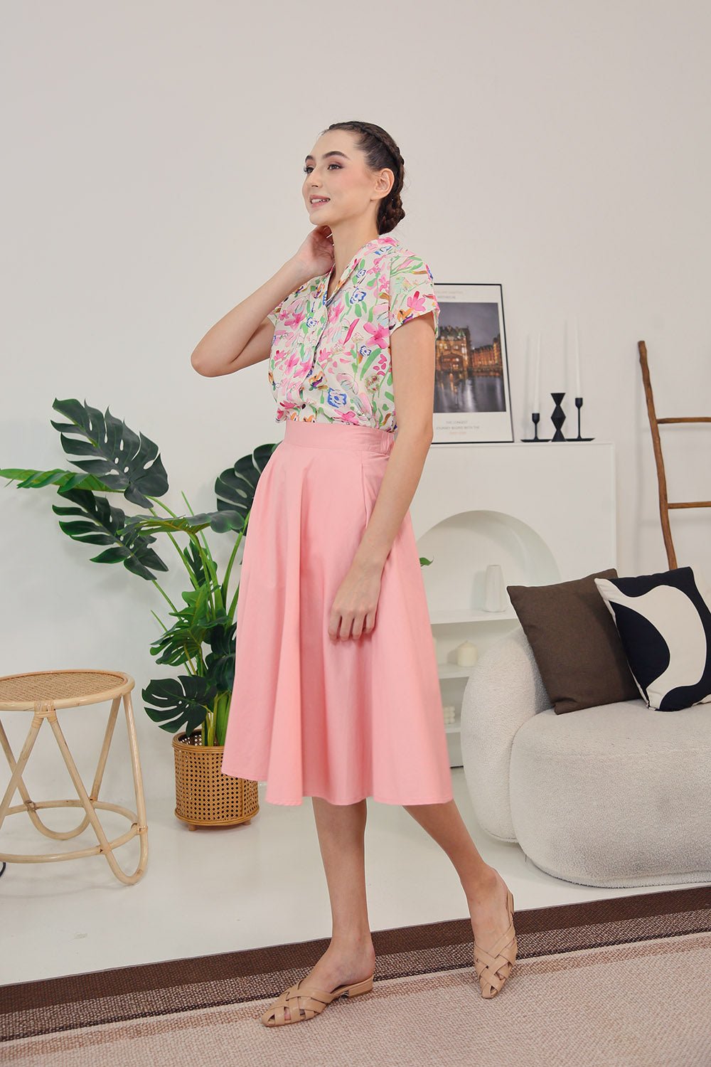 Addie Kimono Neckline Top in Pink Blossom - 画像 7