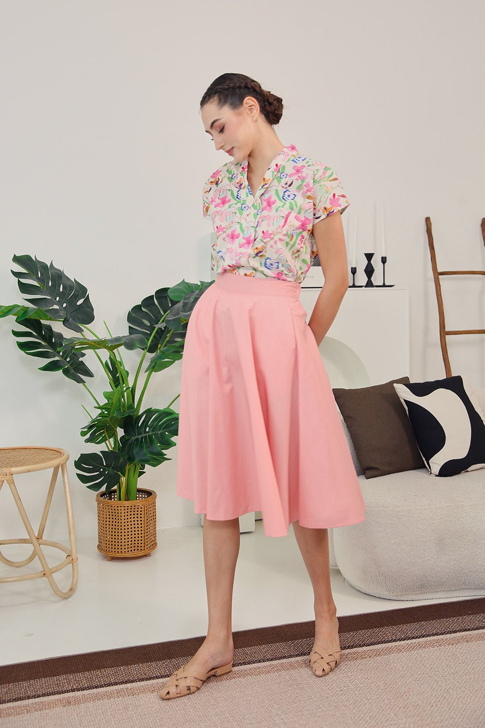 Addie Kimono Neckline Top in Pink Blossom - 画像 8
