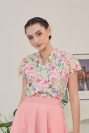 Addie Kimono Neckline Top in Pink Blossom