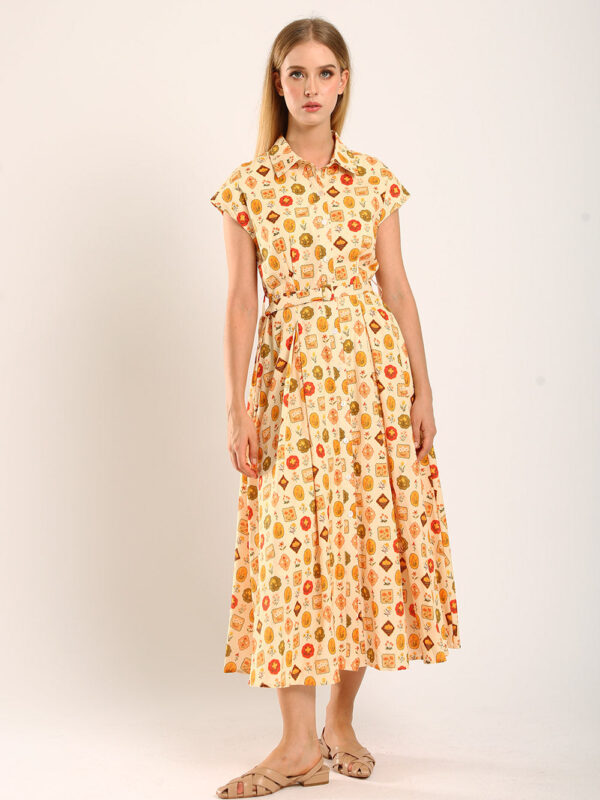 Dezza Midi Dress in Mandarin Floral