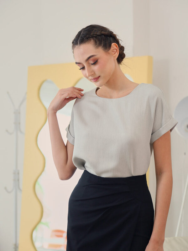 Tova Color Top in Grey Texture