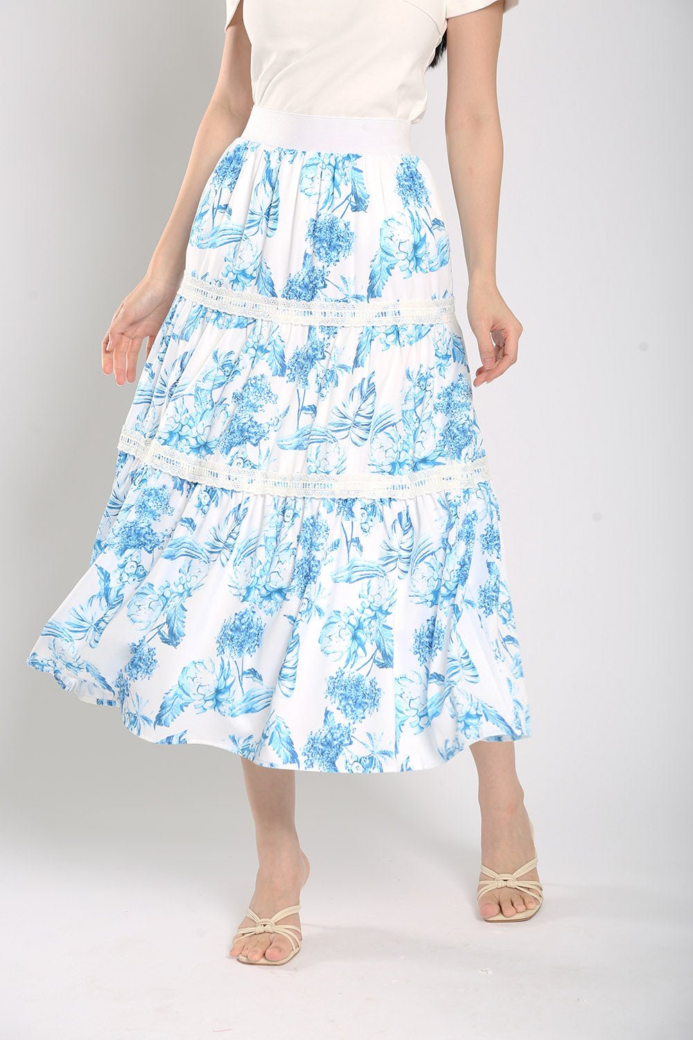 Albertha Tier Skirts in Blue Prints - Image 8