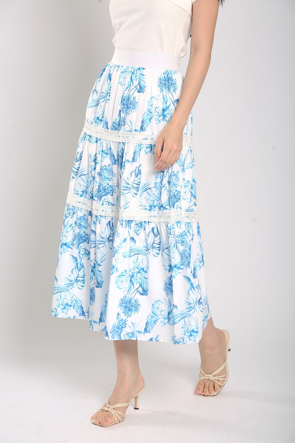 Albertha Tier Skirts in Blue Prints - Image 9