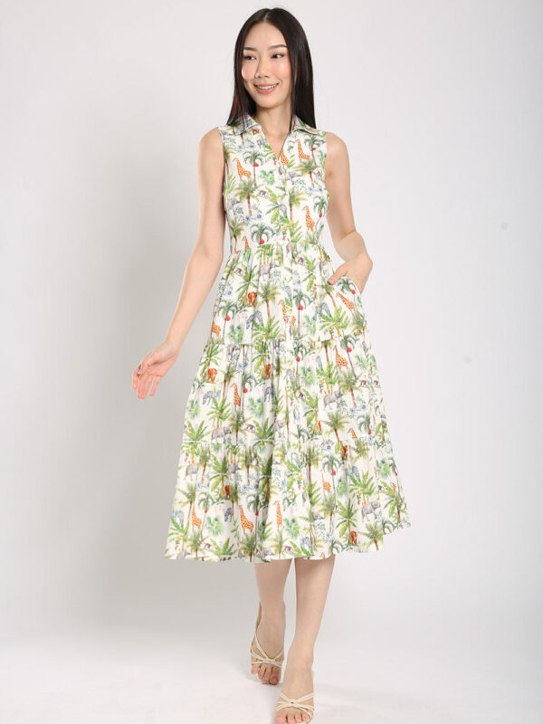 Mervin Midi Dress in Safari Prints