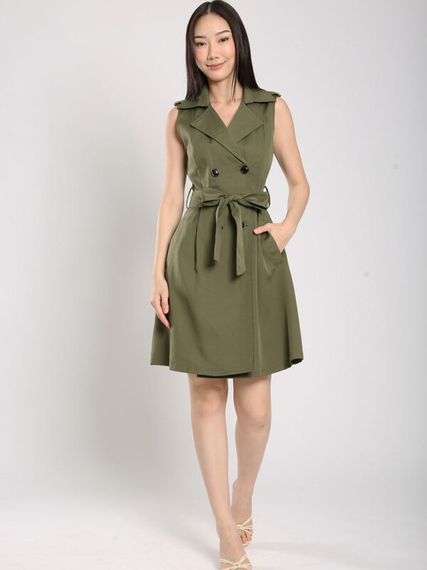 Gela Dress in Army Green