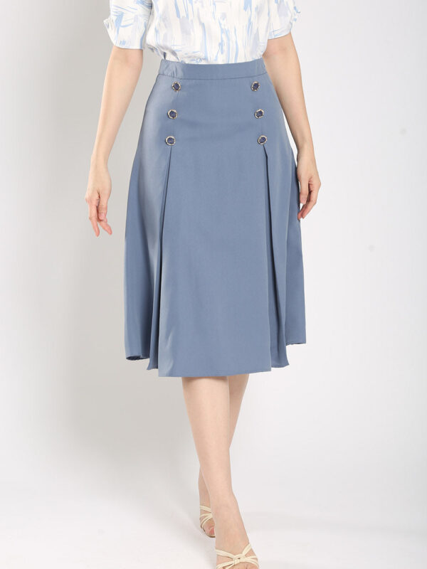 Cessna Flare Skirt in Slate Blue