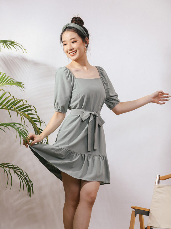 Chervil Sash Midi Linen Dress
