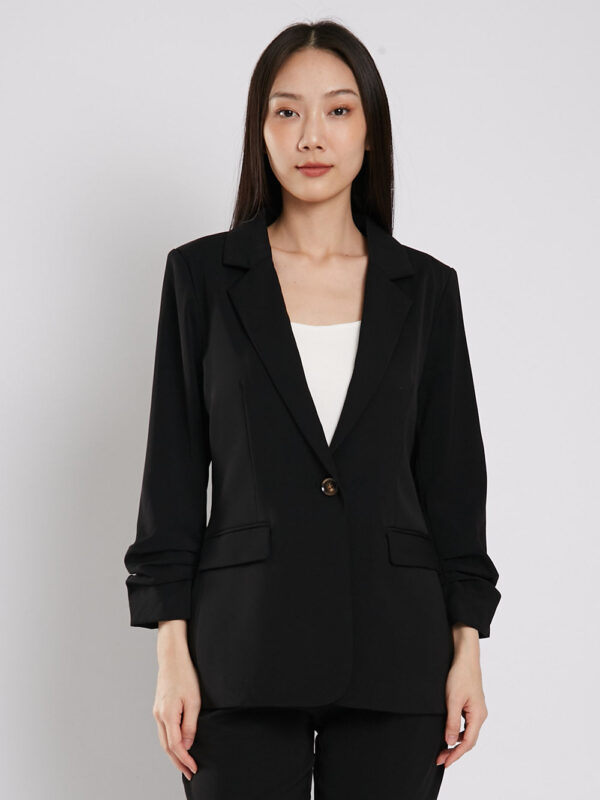 Carinne Ruched Blazer in Black