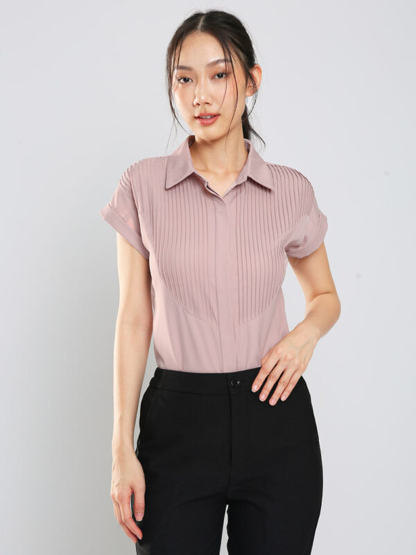 Yumi Button Down Shirt in Dust Pink