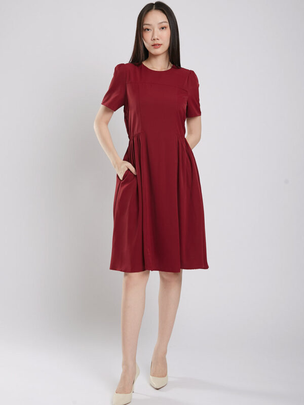 Pami Midi Dress in Red