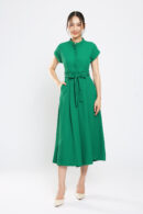 Sofina Sashed Jumpsuit in Kelly Green