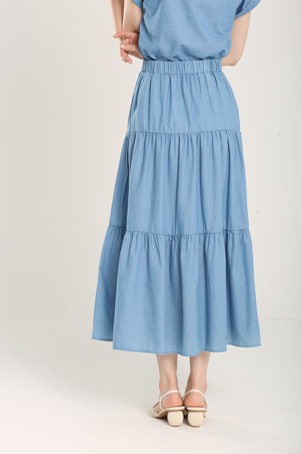 Lindea Tiered Skirts in Denim Blue - Image 7