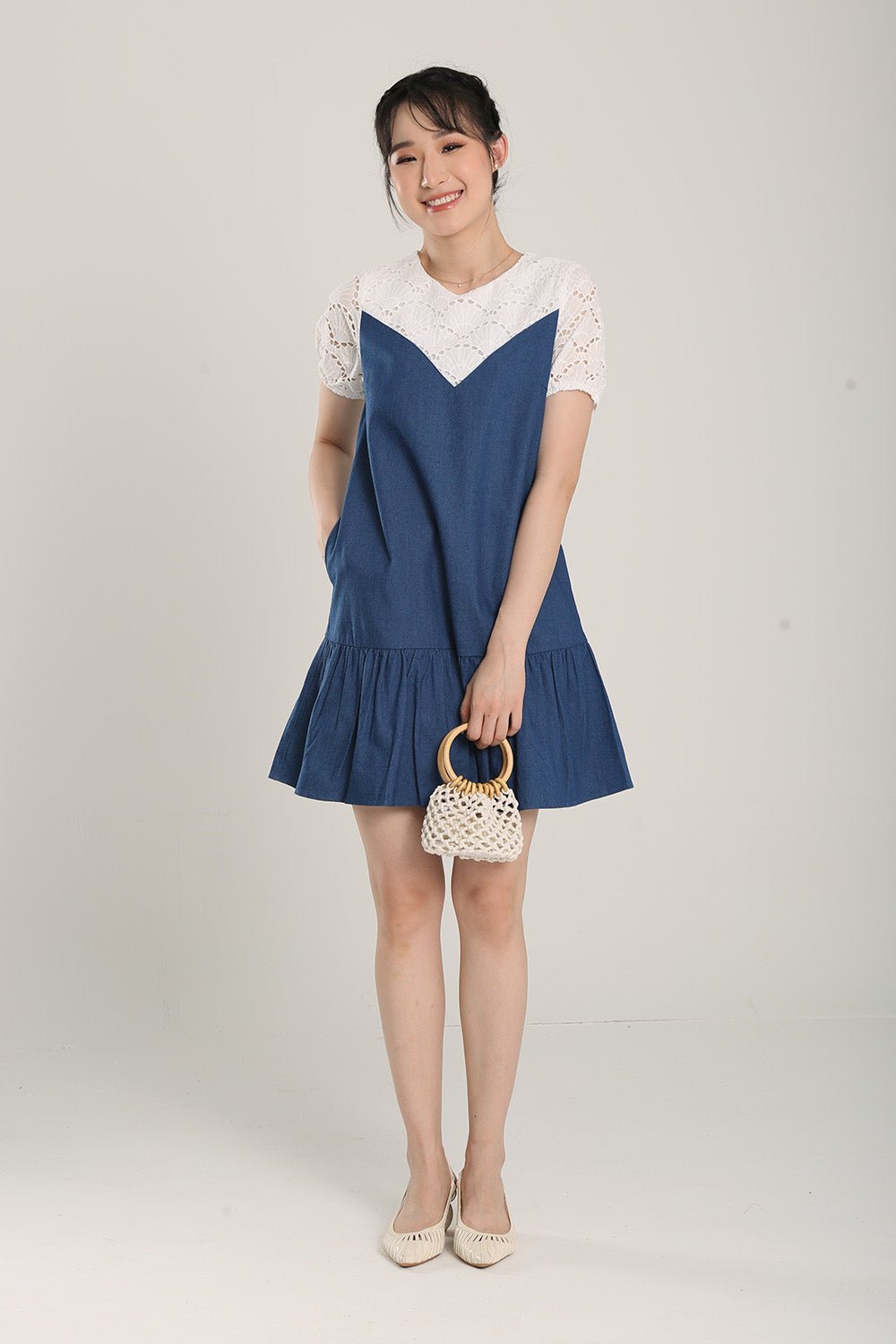 Liora Denim Dress in Dark Wash