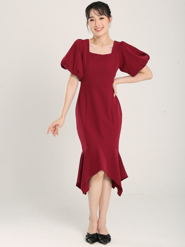 Margaux Mermaid Bodycon Dress in Red