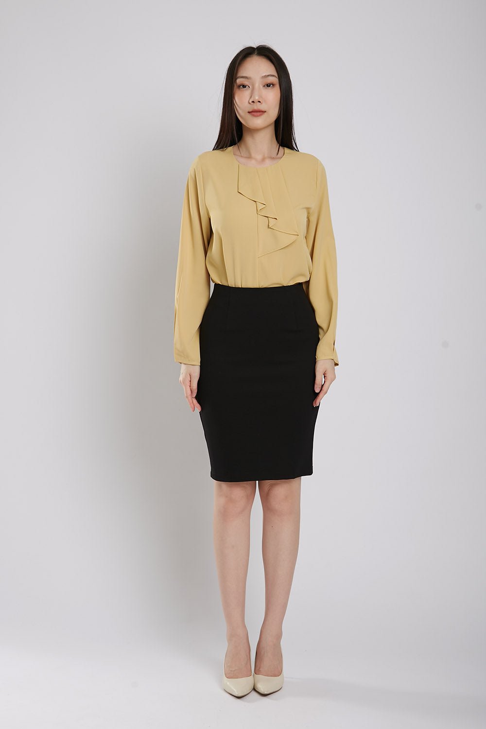 Lisette Pencil Ultra-Stretch Skirt in Black - Imej 4