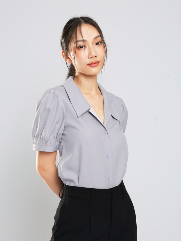 Madebynm Button Down Shirt in Light Grey